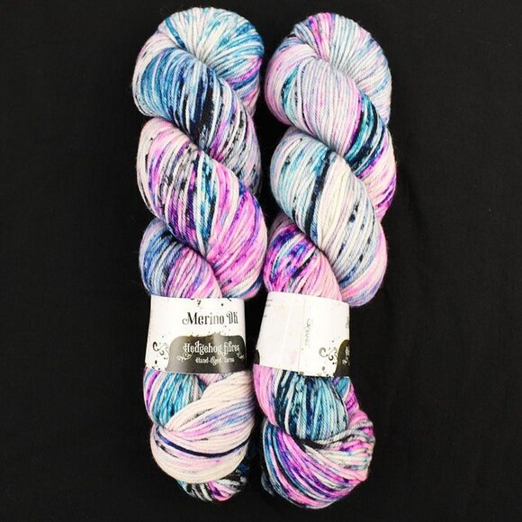 Hedgehog Fibres Merino DK Yarn 2 Skeins Springy Twist Wool Hand-Dyed Shiver